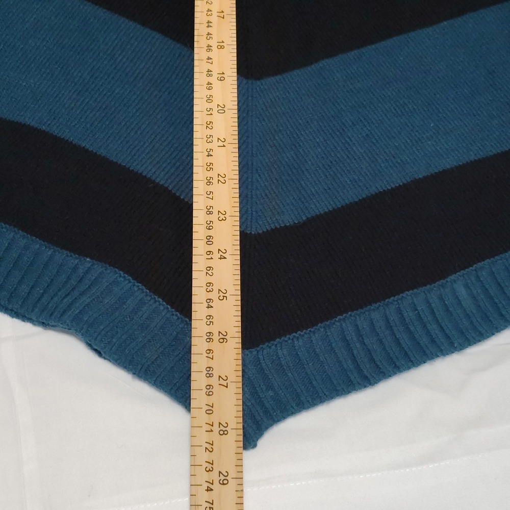 AB STUDIO Teal Black Chevron V Neck‎ Long Sleeve Sweater Women's Size M - Picture 11 of 11
